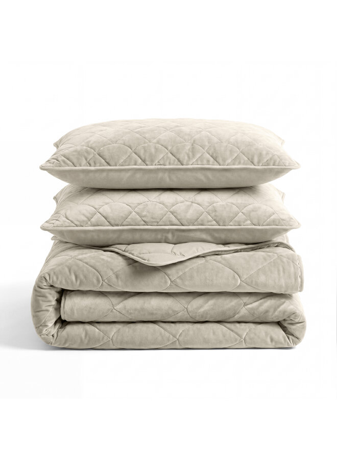 Sleeptime Lazy Dekbed Taupe/Grijs- Met Kussenslopen - Velvet