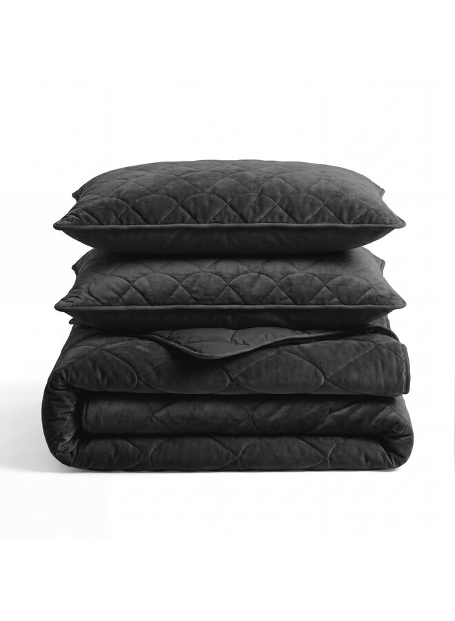 Sleeptime Lazy Dekbed Zwart - Met Kussenslopen - Velvet