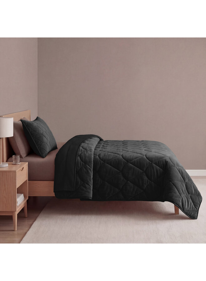 Sleeptime Lazy Dekbed Zwart - Met Kussenslopen - Velvet