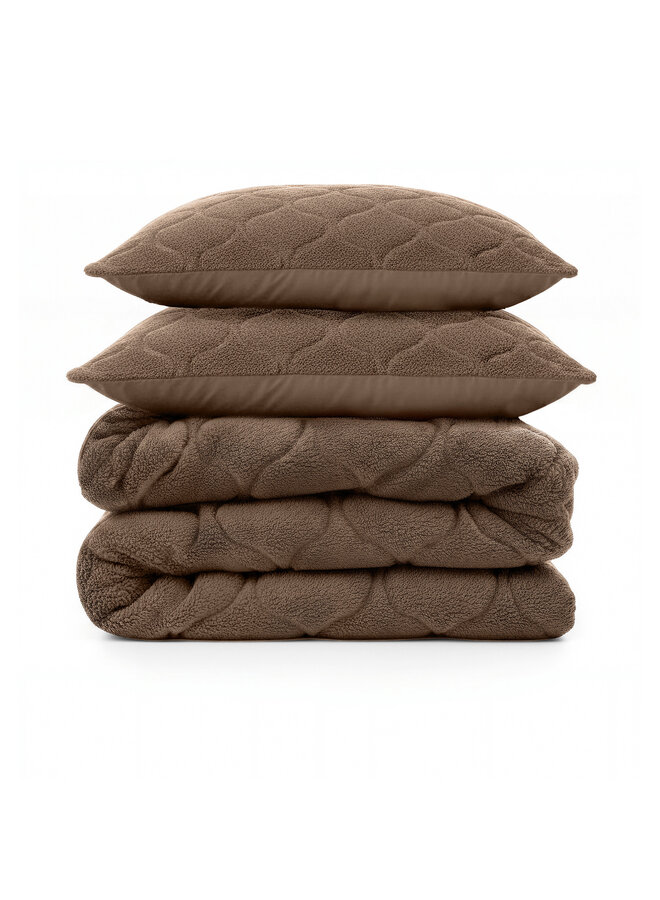 Sleeptime Lazy Dekbed Taupe/Bruin - Met Kussenslopen - Teddystof