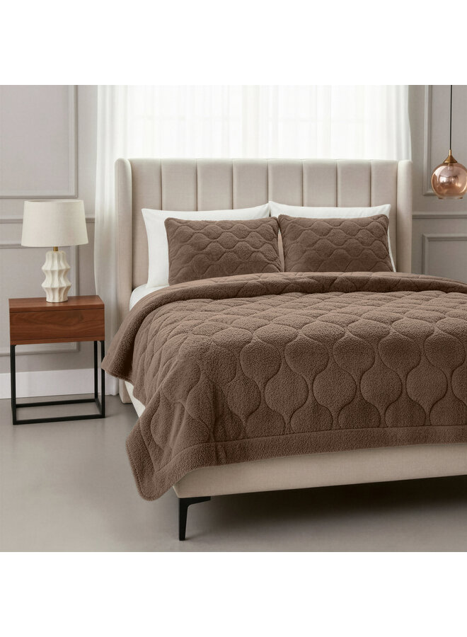 Sleeptime Lazy Dekbed Taupe/Bruin - Met Kussenslopen - Teddystof