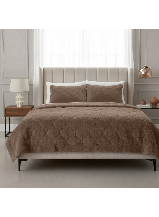 Sleeptime Lazy Dekbed Taupe/Bruin - Met Kussenslopen - Teddystof