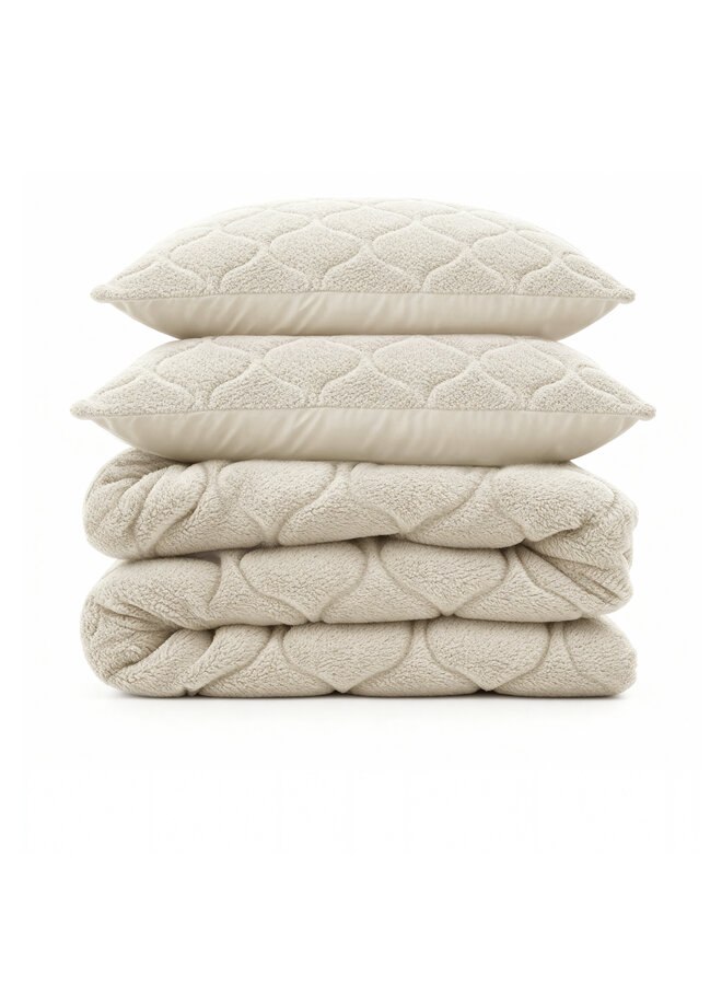 Sleeptime Lazy Dekbed Uni Beige - Met Kussenslopen - Teddystof
