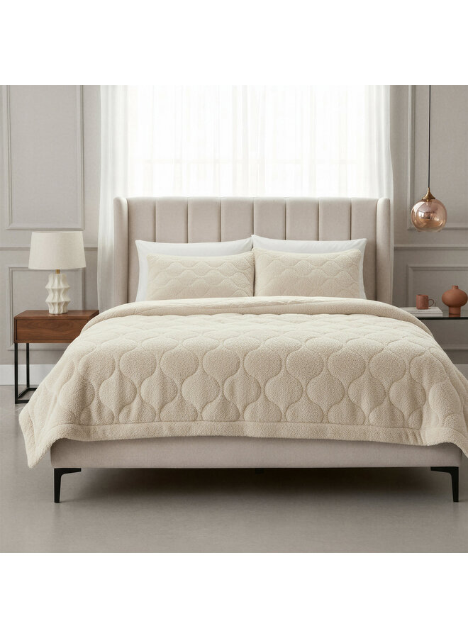 Sleeptime Lazy Dekbed Uni Beige - Met Kussenslopen - Teddystof