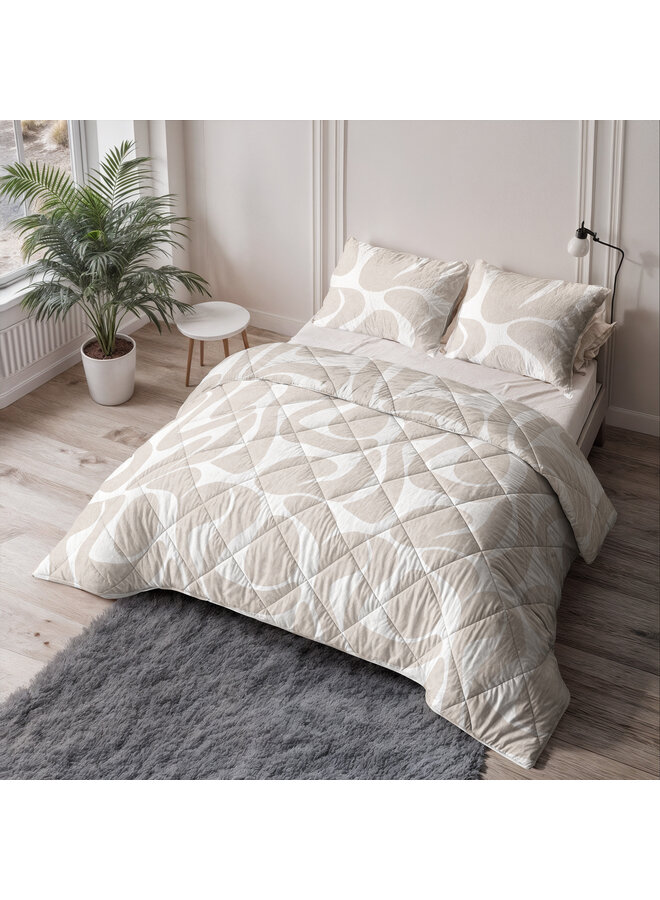 Sleeptime Lazy Dekbed Kello Taupe/Zand - Met Kussenslopen - Microvezel