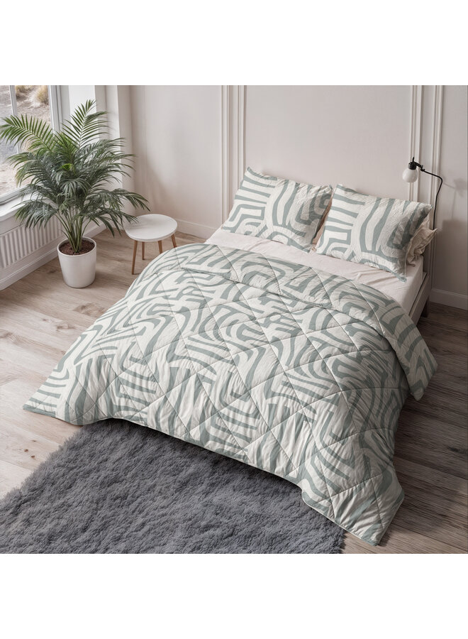 Sleeptime Lazy Dekbed Eran Groen - Met Kussenslopen - Microvezel