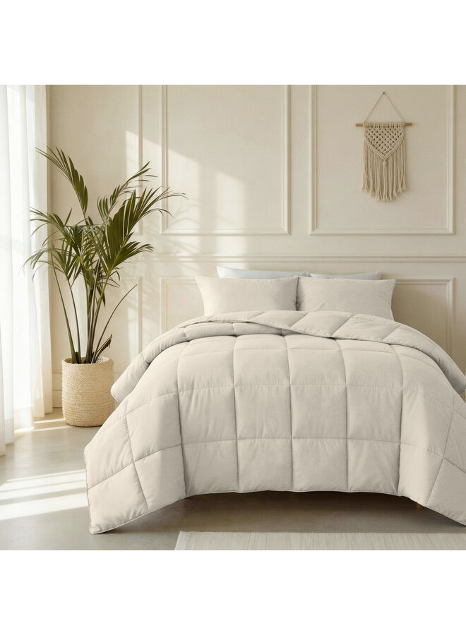 Sleeptime Lazy Dekbed Uni Beige - Met Kussenslopen - Percale Katoen