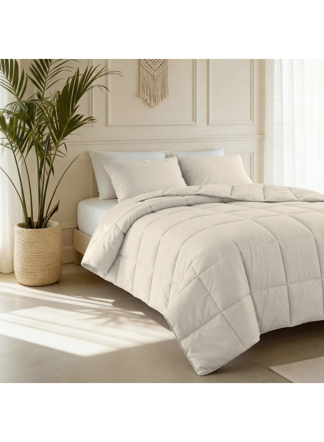 Sleeptime Lazy Dekbed Uni Beige - Met Kussenslopen - Percale Katoen