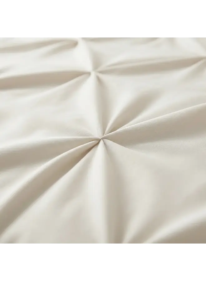 Sleeptime Dekbedovertrek Border Pintuck Beige - Microvezel