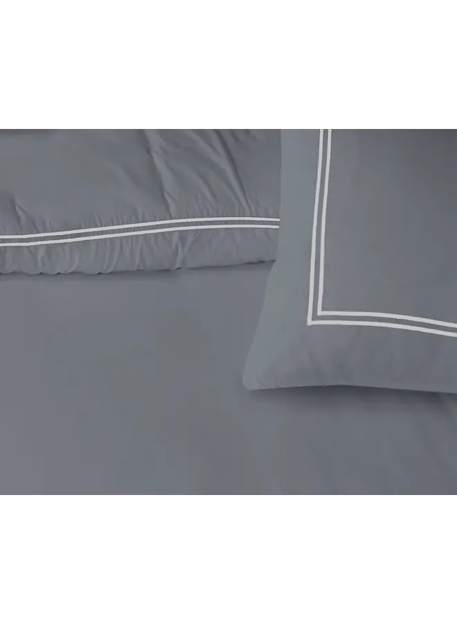 Primaviera Deluxe Dekbedovertrek Brata Antraciet/Grijs - Percale Katoen