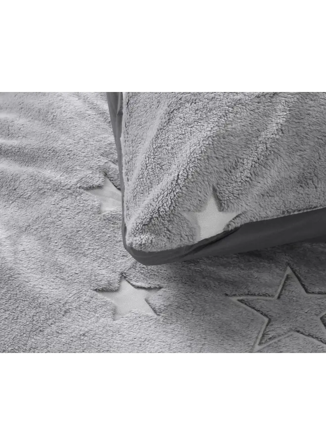 Sleeptime Dekbedovertrek Glow In The Dark Grijs - Teddystof