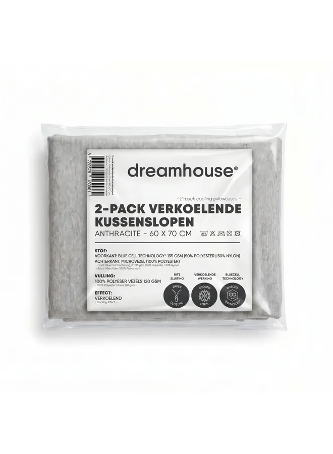 Dreamhouse Kussenslopen Verkoeld Antraciet - Set Van 2 - Antraciet