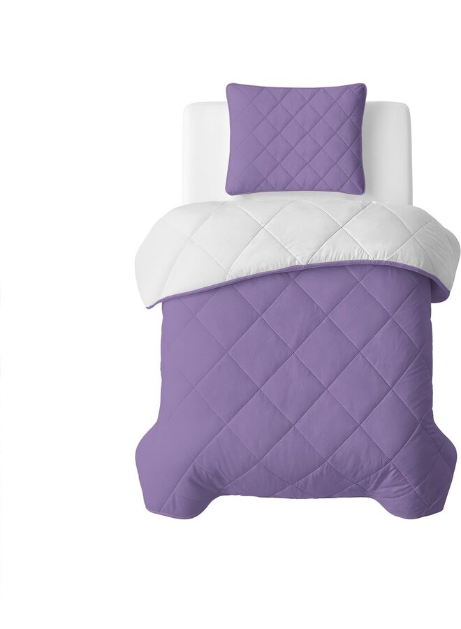 Sleeptime Lazy Dekbed Uni Beige/Lavendel - Inclusief Kussenslopen - Microvezel