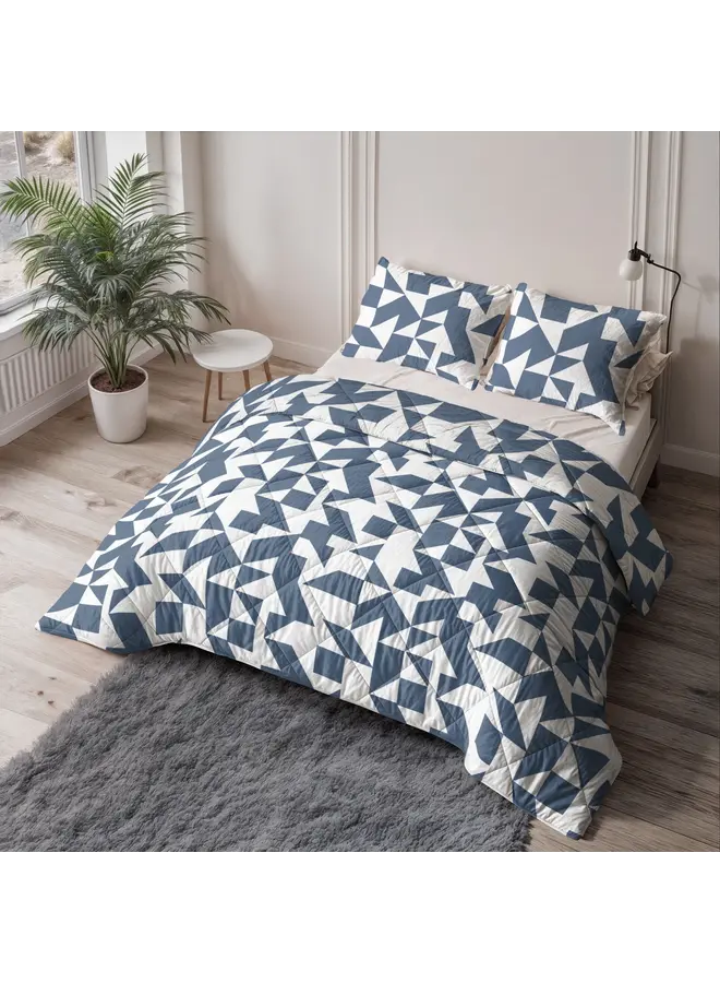 Sleeptime Lazy Dekbed Mado Blauw - Met Kussenslopen - Microvezel