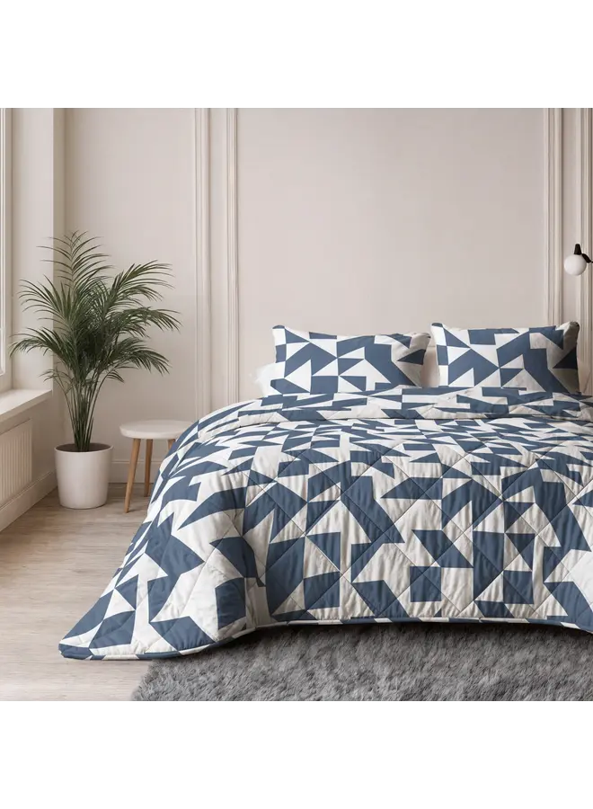 Sleeptime Lazy Dekbed Mado Blauw - Met Kussenslopen - Microvezel
