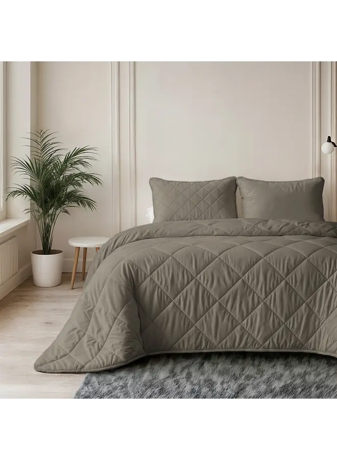 Sleeptime Lazy Dekbed  Uni Taupe - Met Kussenslopen - Microvezel