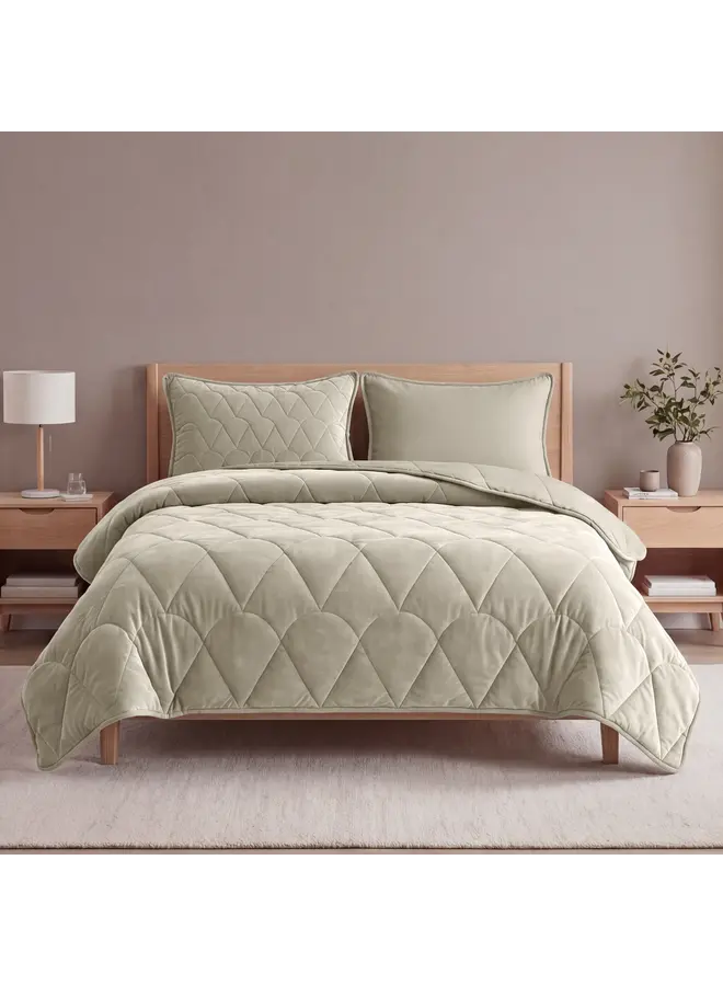 Sleeptime Lazy Dekbed Taupe/Grijs- Met Kussenslopen - Velvet