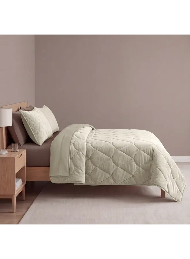 Sleeptime Lazy Dekbed Taupe/Grijs- Met Kussenslopen - Velvet