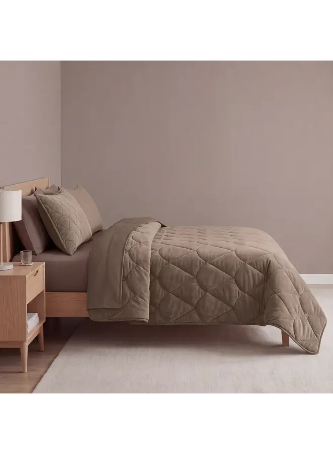 Sleeptime Lazy Dekbed Taupe/Bruin - Met Kussenslopen - Velvet