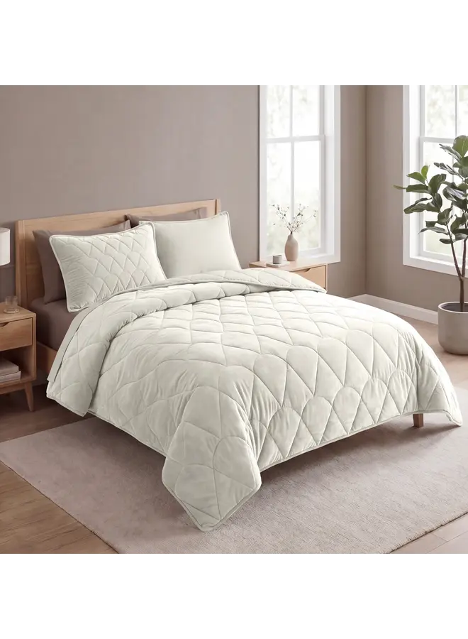 Sleeptime Lazy Dekbed Beige - Met Kussenslopen - Velvet