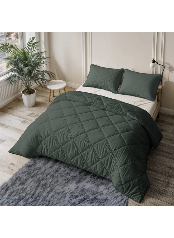 Sleeptime Lazy Dekbed Uni Groen - Met Kussenslopen - Microvezel