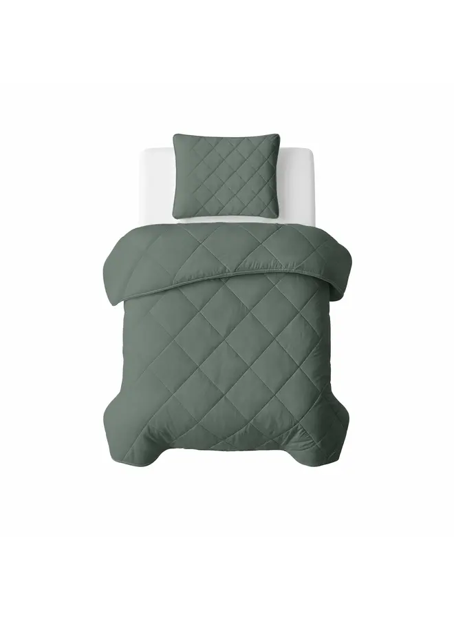 Sleeptime Lazy Dekbed Uni Groen - Met Kussenslopen - Microvezel