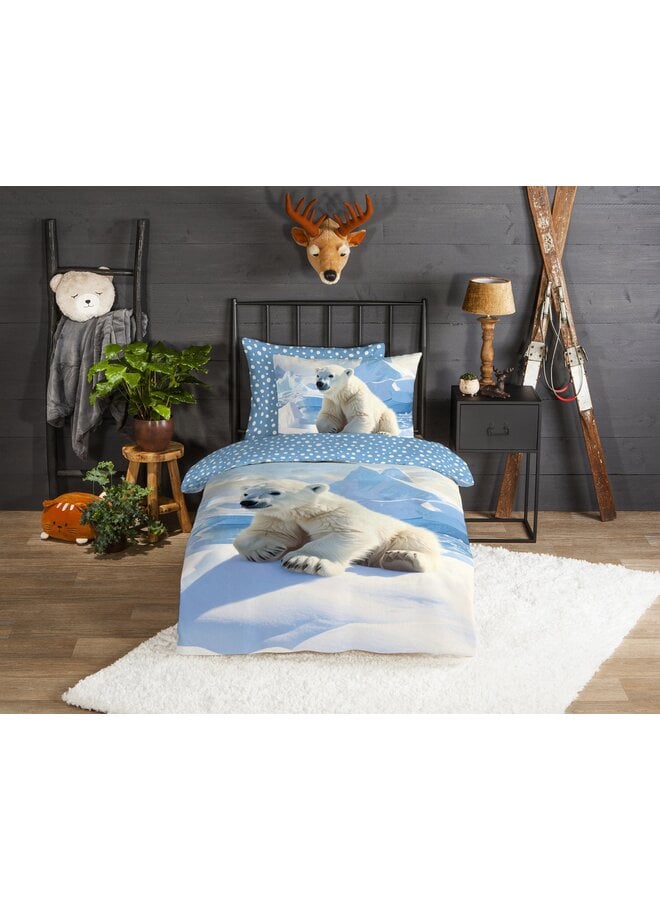 Good Morning Dekbedovertrek Kids Emric Blauw - Flanel