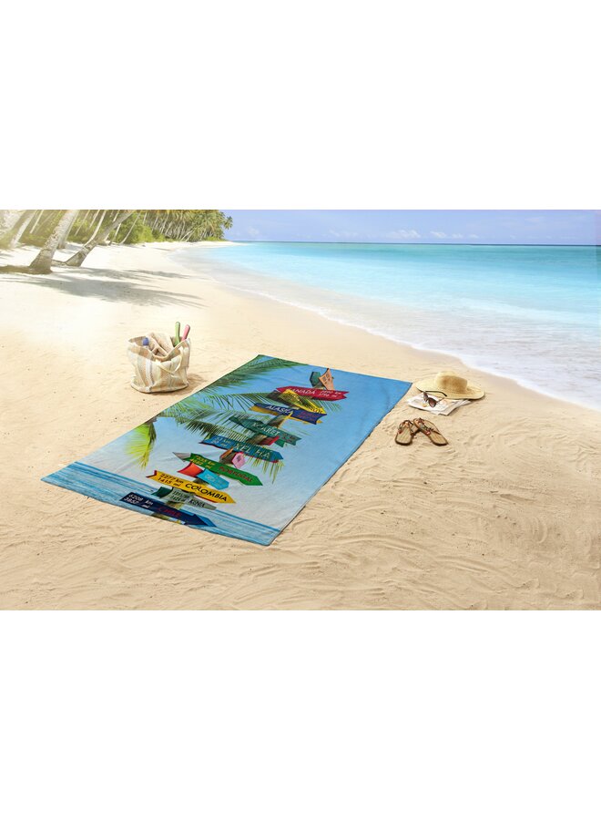 Good Morning Strandlaken Beach Sign Multi - 100 x 180 - Velours