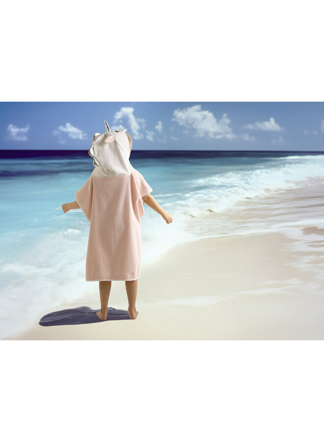 Good Morning Strandponcho Kids Lola Roze - 60 x 140 - Badstof