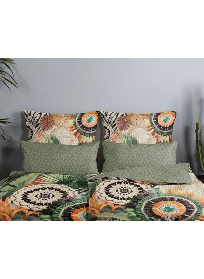 HIP Sierkussenhoes Janay Groen - Set Van 2 - 40 x 80 - Katoensatijn