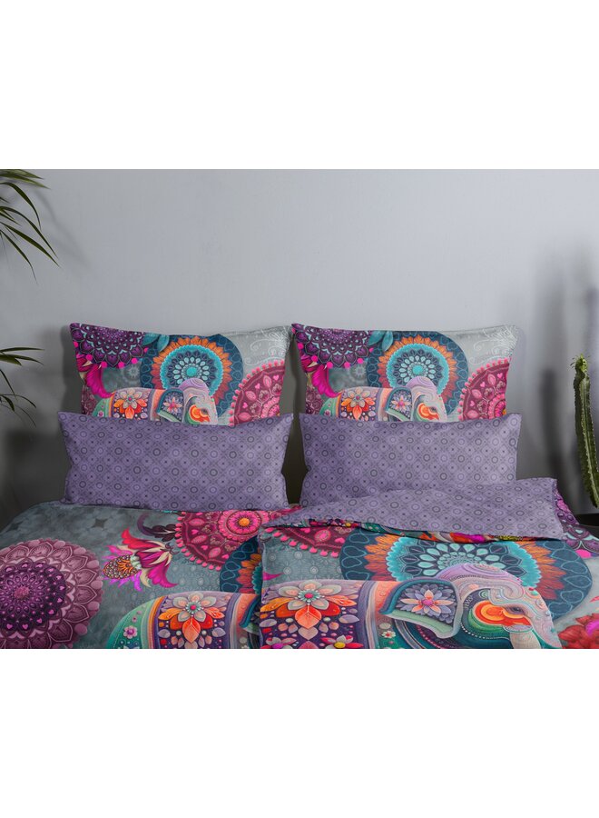 HIP Sierkussenhoes Abhay Paars - Set Van 2 - 40 x 80 - Katoensatijn