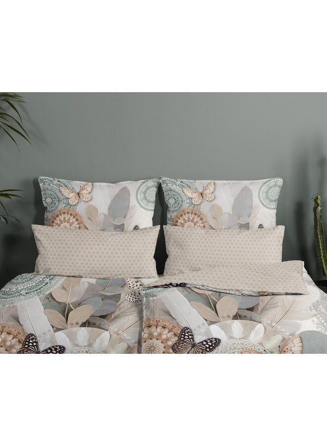 HIP Sierkussenhoes Alurne Zand - Set Van 2 - 40 x 80 - Katoensatijn