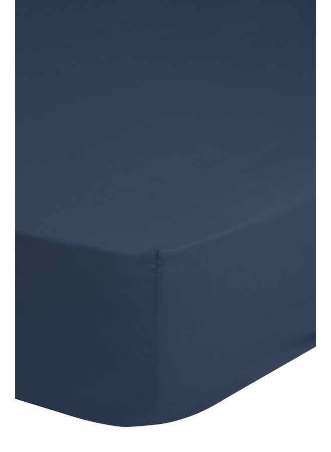 HIP Hoeslaken Donkerblauw - Katoensatijn
