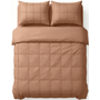 Sleeptime Dekbedovertrek Check Pintuck Mocha - Microvezel