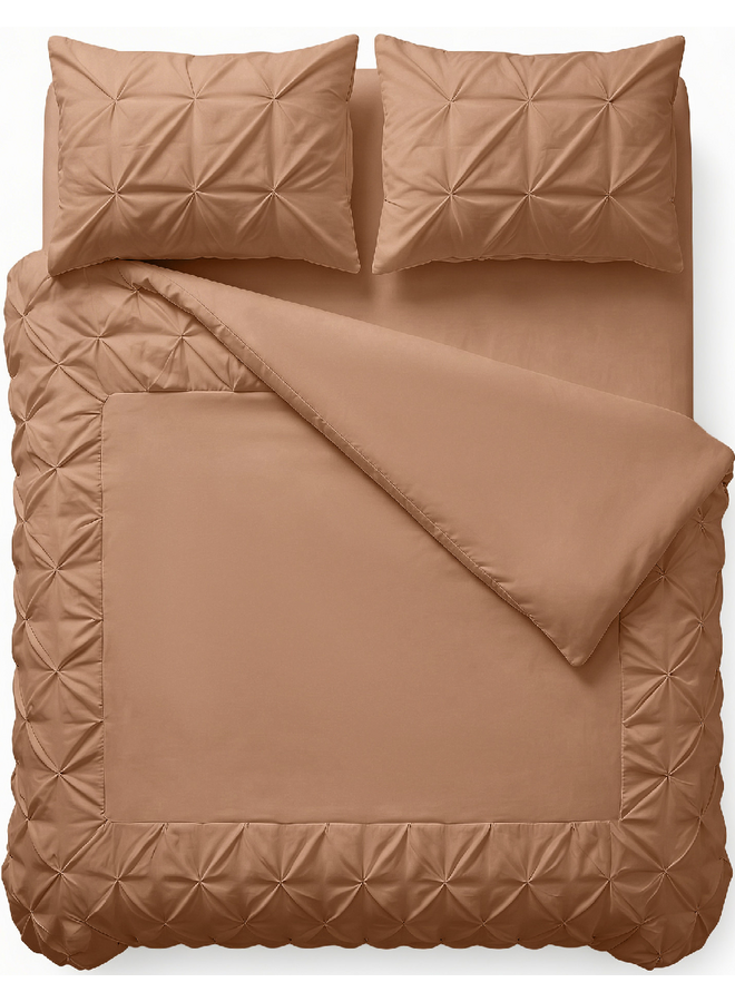 Sleeptime Dekbedovertrek Border Pintuck Mocha - Microvezel