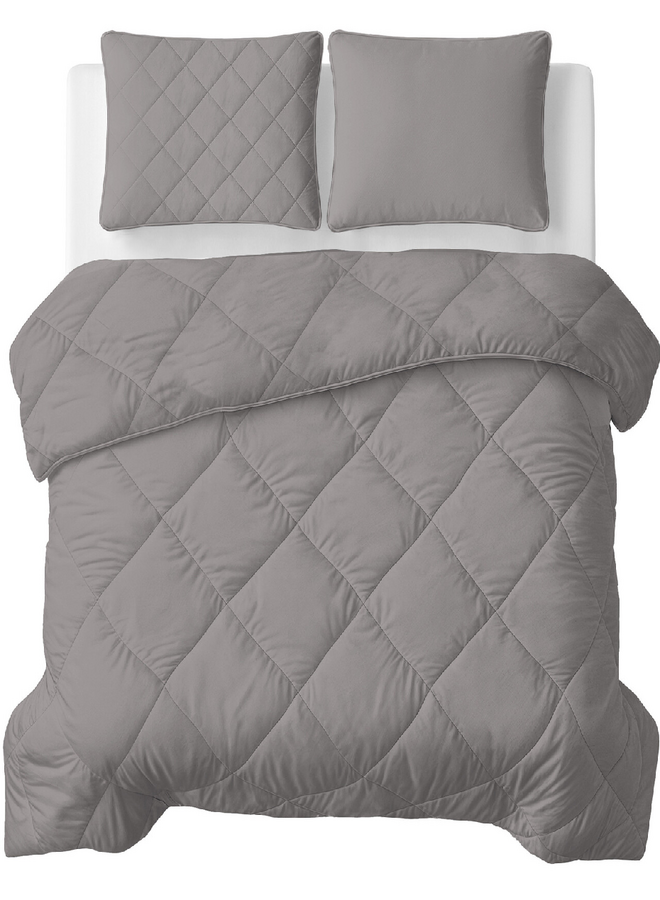 Sleeptime Lazy Dekbed Uni Grijs - Met Kussenslopen - Microvezel