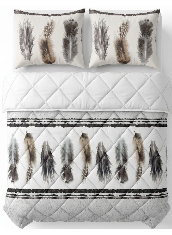 Lazy Dekbed Feathers 3 Zand - Met Kussenslopen - Microvezel