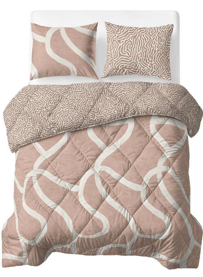 Lazy Dekbed Shapes Zand - Met Kussenslopen - Microvezel