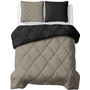 Sleeptime Lazy Dekbed Taupe/Zwart - Met Kussenslopen - Microvezel