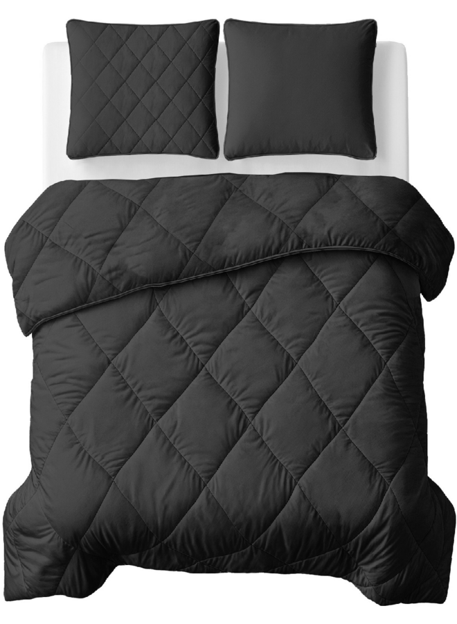Sleeptime Lazy Dekbed Uni Zwart - Met Kussenslopen - Microvezel