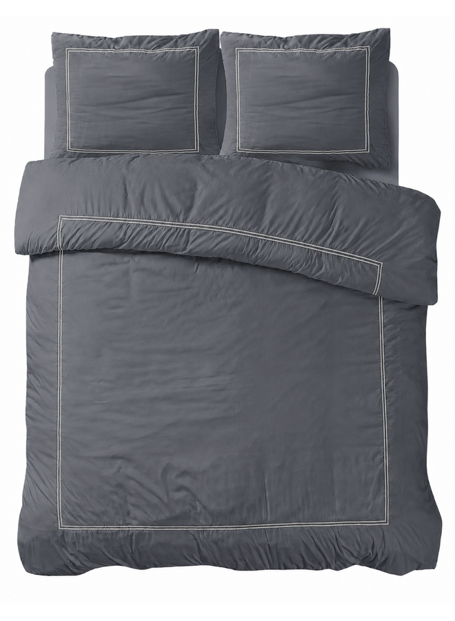 Primaviera Deluxe Dekbedovertrek Brata Antraciet/Grijs - Percale Katoen