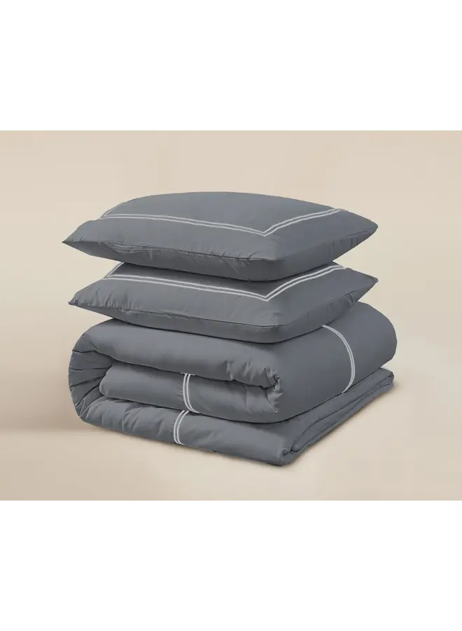 Primaviera Deluxe Dekbedovertrek Brata Antraciet/Grijs - Percale Katoen