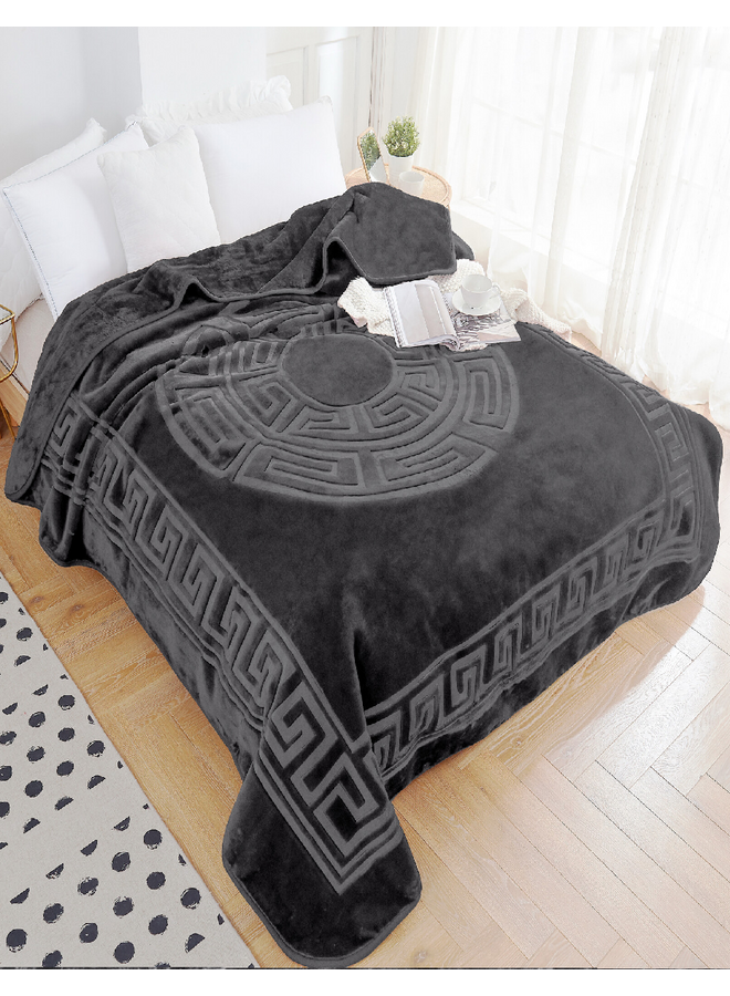 Deken Embossed Zeta Antraciet - Polyester