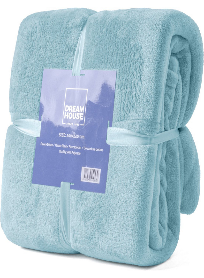 Plaid Uni Blauw - Fleece