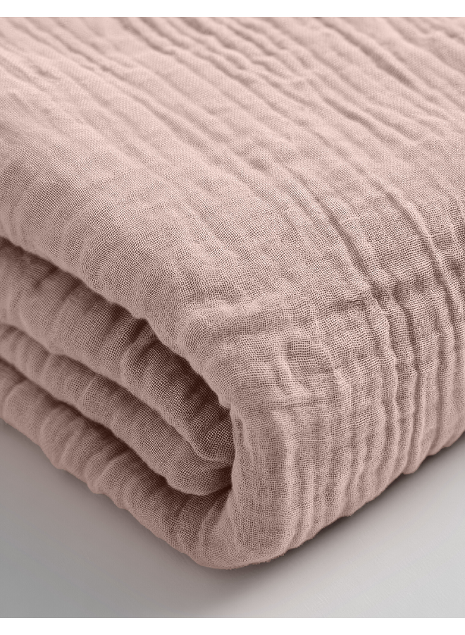Hoeslaken Roze - Mousseline Katoen