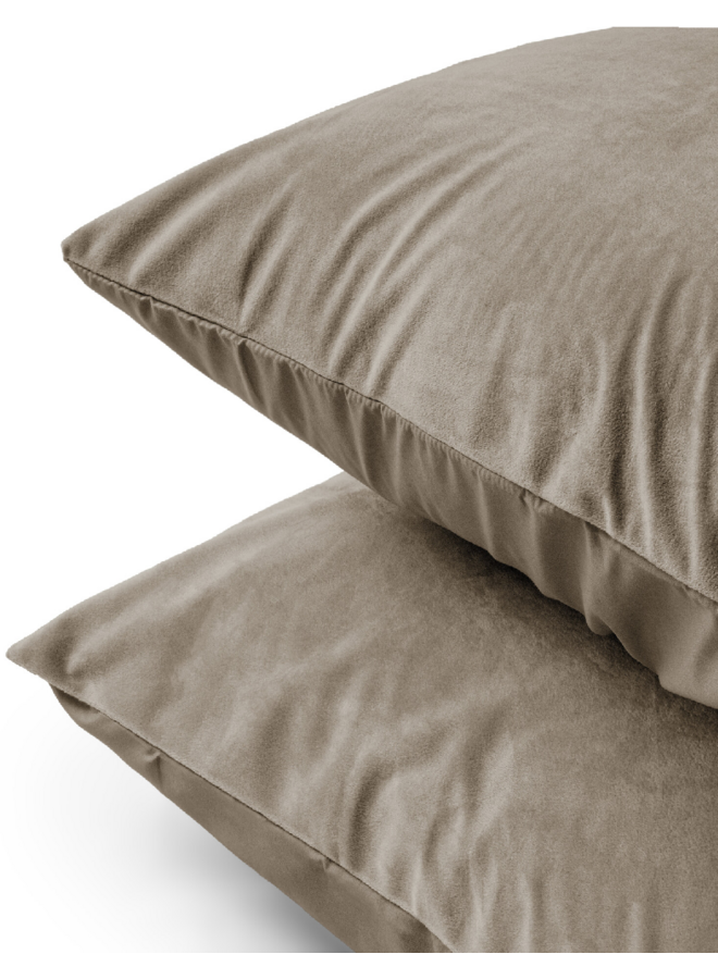 Kussenslopen Kussenslopen Taupe/Grijs - Set Van 2 - Velvet