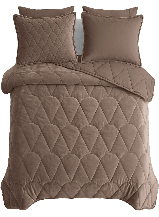 Sleeptime Lazy Dekbed Taupe/Bruin - Met Kussenslopen - Velvet