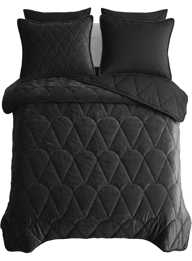 Sleeptime Lazy Dekbed Zwart - Met Kussenslopen - Velvet