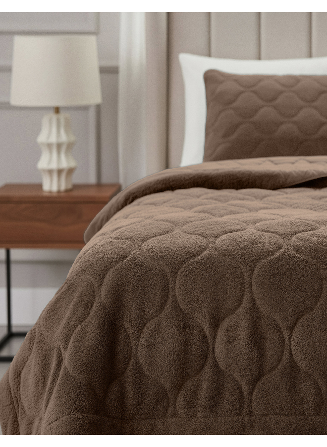 Sleeptime Lazy Dekbed Taupe/Bruin - Met Kussenslopen - Teddystof