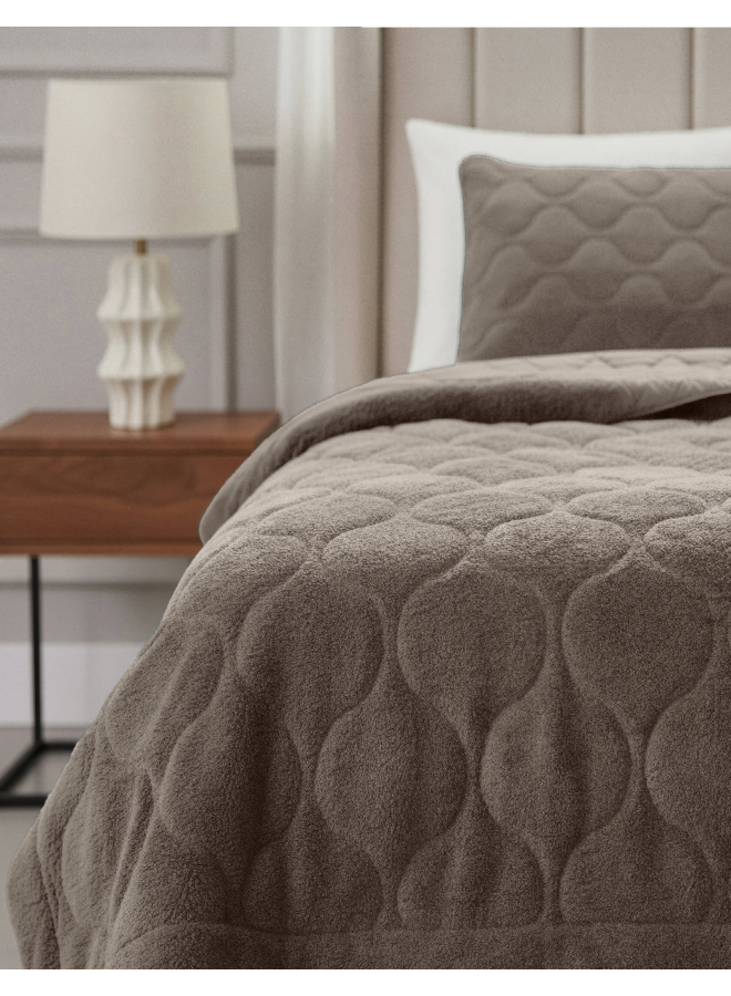 Lazy Dekbed Taupe/Grijs- Met Kussenslopen - Teddystof